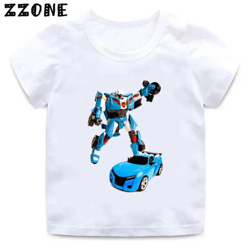 T-shirts Tobot Evolution Transformer Robot Car Print Kids T-Shirts Girls Clothes Cartoon Baby Boys T shirt Summer Children Topsooo2179L24729