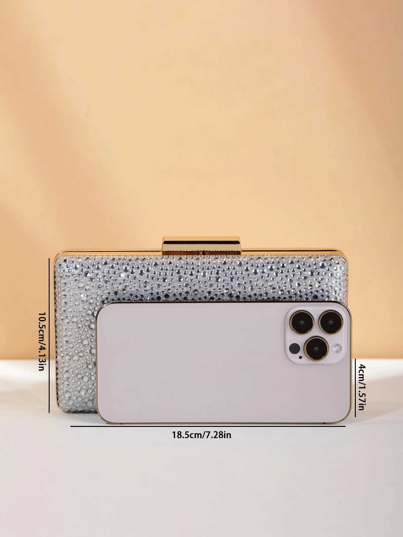 Glamorous Elegant Exquisite Quiet Luxury Sequin Stylish Luxury Shiny Mini Glitter Artificial Rhinestones Chain Dinner BagXJ240729