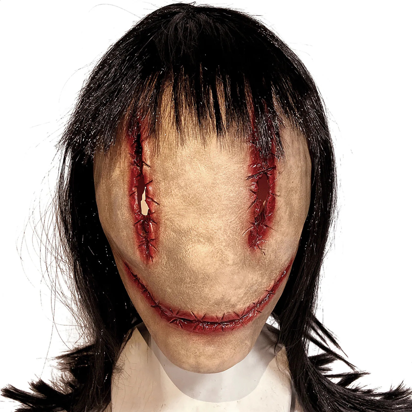 Scary Smiling Faceless Ghost Face Killer Latex Full Face Masks Halloween Mask Horror Cosplay Party Grimace Dress Costume Props 240729
