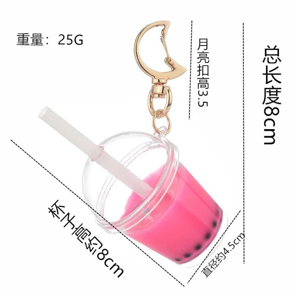 1pcs Creative Mini Bubble Tea Keychain Cute Boba Milk Tea Bottle Keyring for Women Girls Handbag Phone Pendant Accessories GiftsL240729