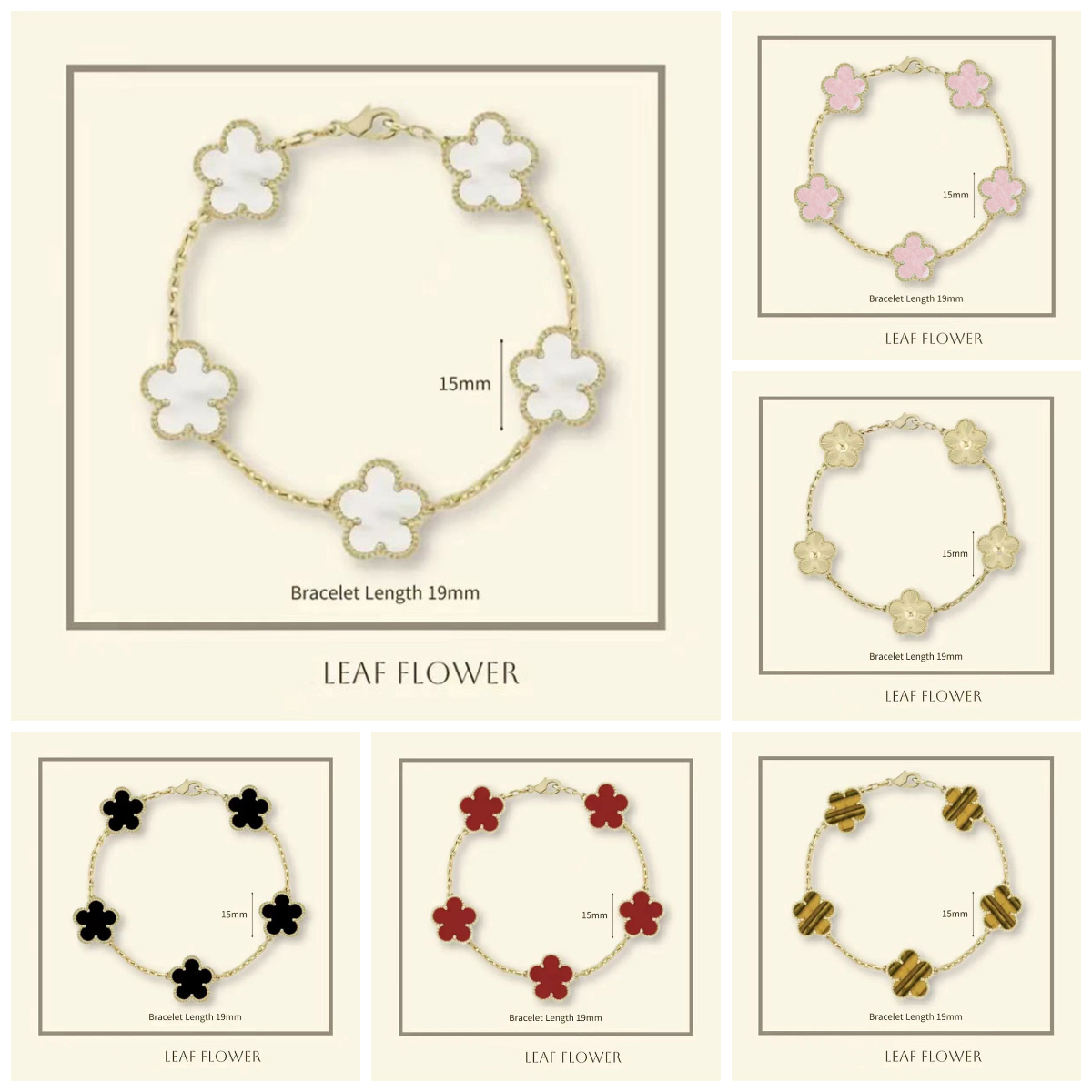 gold bracelet jewlery designer for women sterling silver jewelry 925 charm bracelets 5 flower mother of pearl turquoise diamond womens bracelet jewlery gift nature