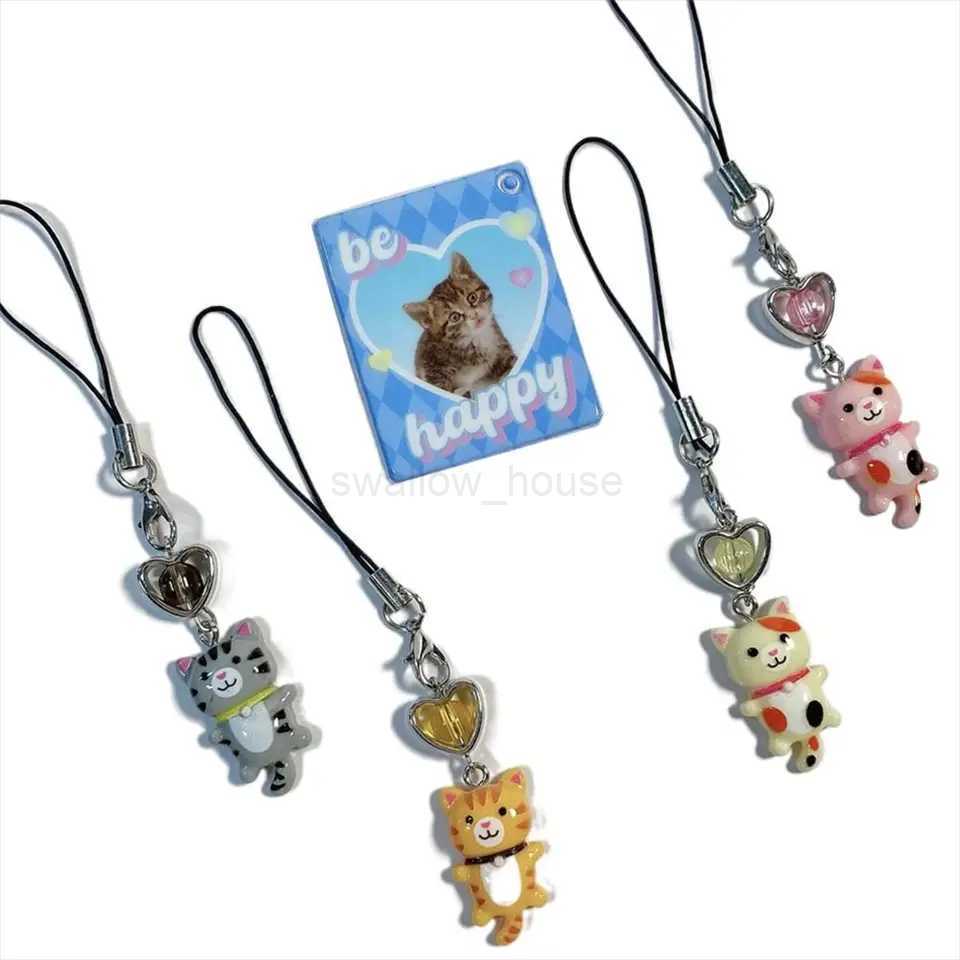 Cat Pendant Cat Phone Strap Bag Decor Anti Lost Cellphone Chain Phone Lanyard Keychain Key Ring Y2K Phone Charm Women GirlsL240729
