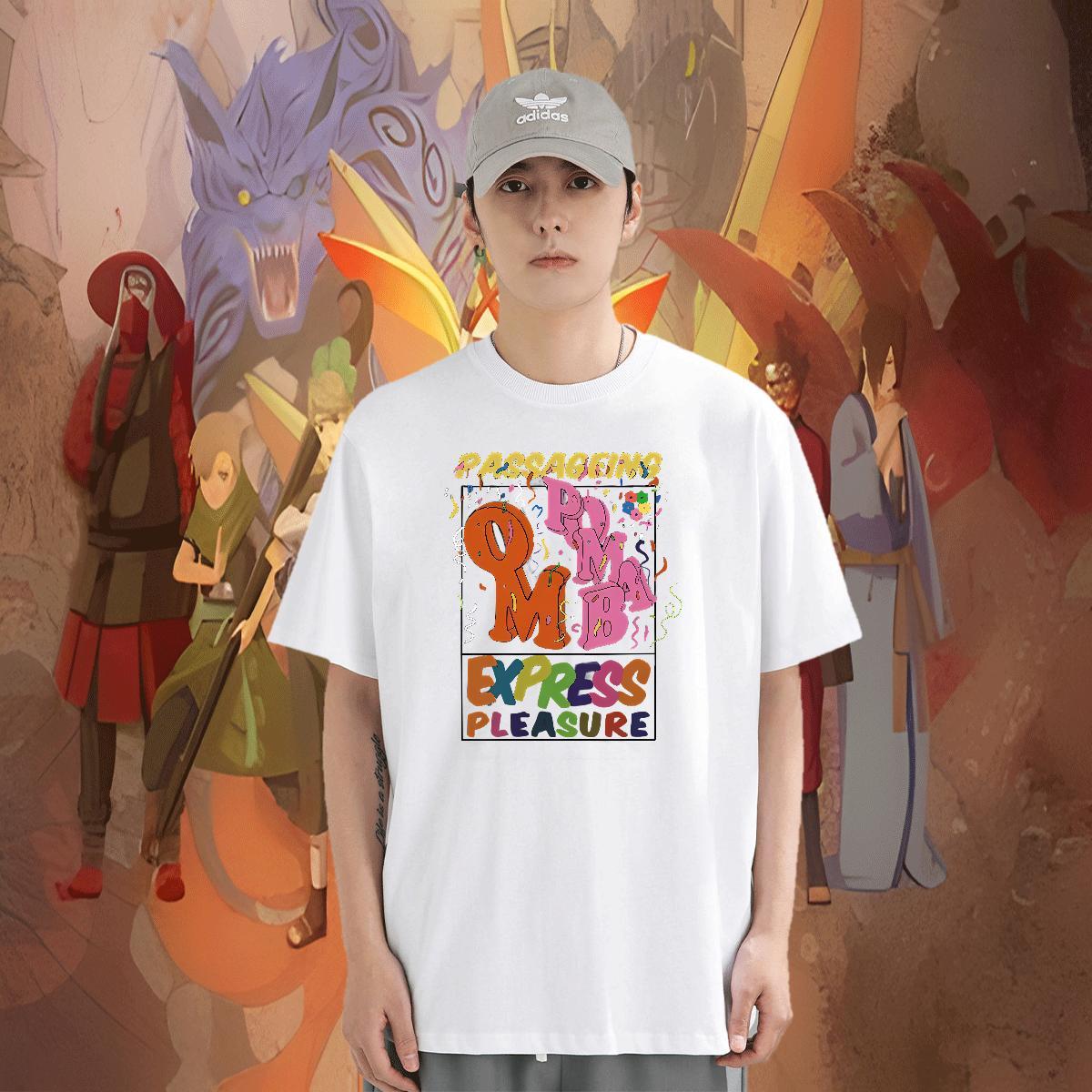 Cool Couples T Shirts 100% Cotton 230g Anime Printing Street letter Custom Printed Breathable Short Sleeve Free Shipping Men T Shirts Tees