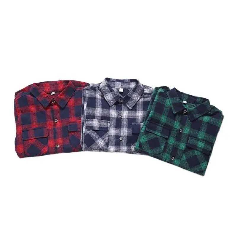 Boys shirts for spring and autumn childrens Korean checkered clothing teenagers long sleeved tops boys shirts school childrens shirtsW240729