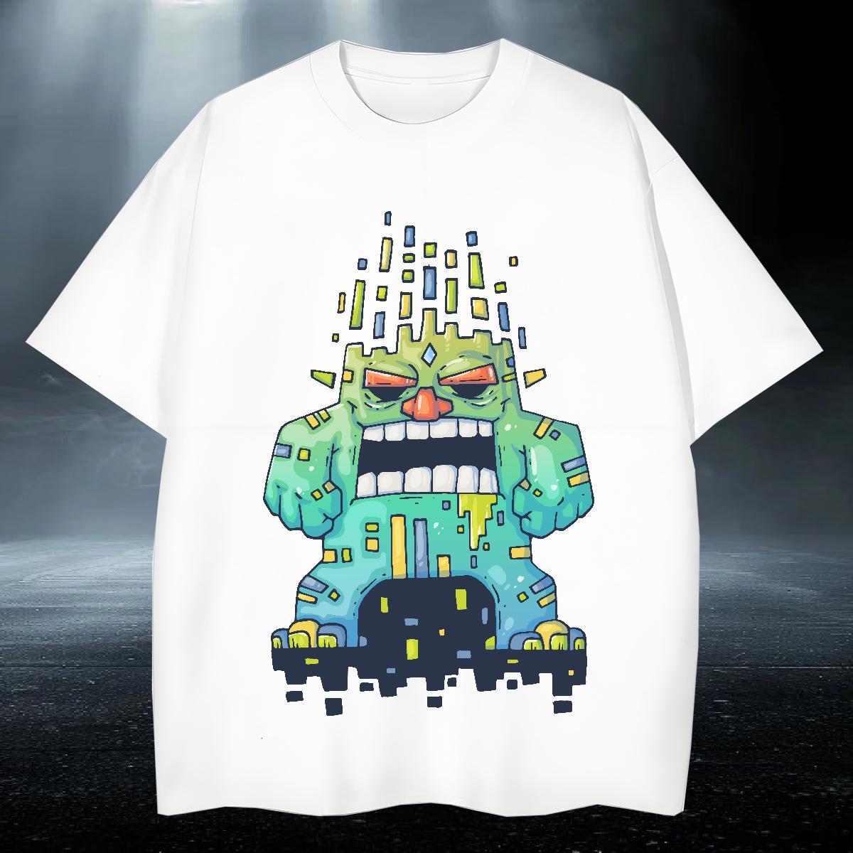 Classic Tshirts 230g Pure Cotton Outdoor ET Anime Print Breathable Short Sleeve Fashion Design Men T Shirts Wear