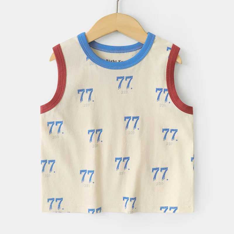T-shirts Boys Pure Cotton Top Sleeveless Summer Childrens Clothing Childrens Sleeveless T-shirt Summer Kids ClothingL24729