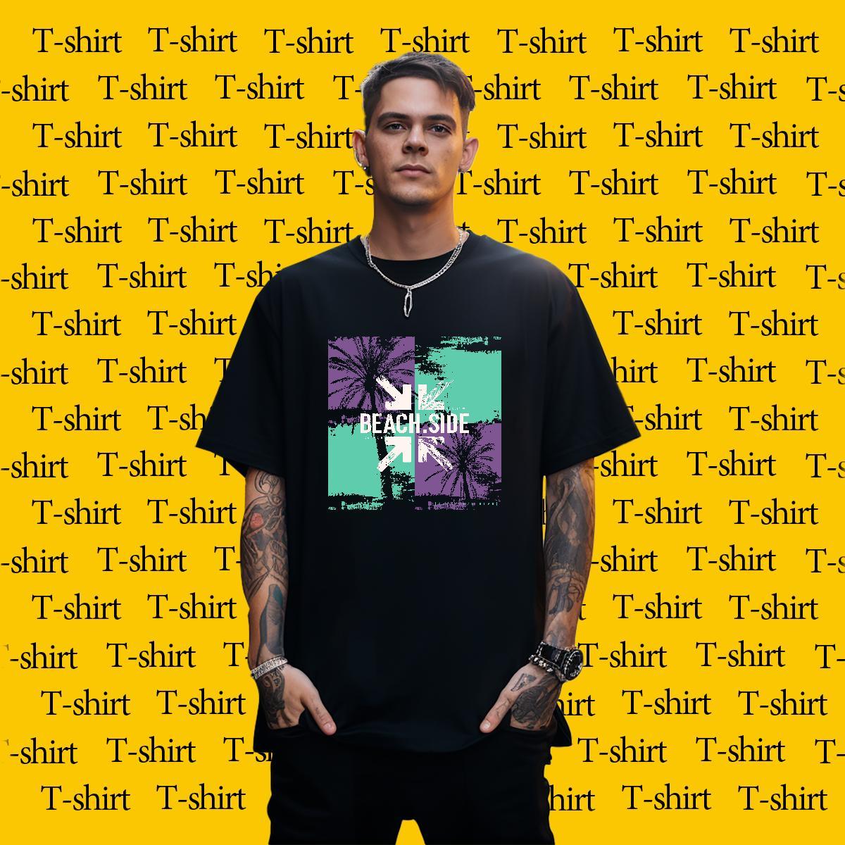 Comfortable Men Tshirts 230g Cotton Outdoor tree Custom Print Plus Size Breathable Stylist T Shirt For Man Tops