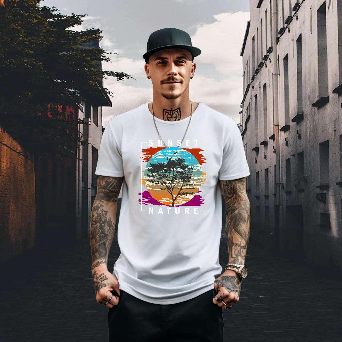 Brand Tshirts 100% Cotton 230g Street Wear tree Oversized 4XL O Neck Short Sleeves Free Shipping Men T Shirts Top Tees