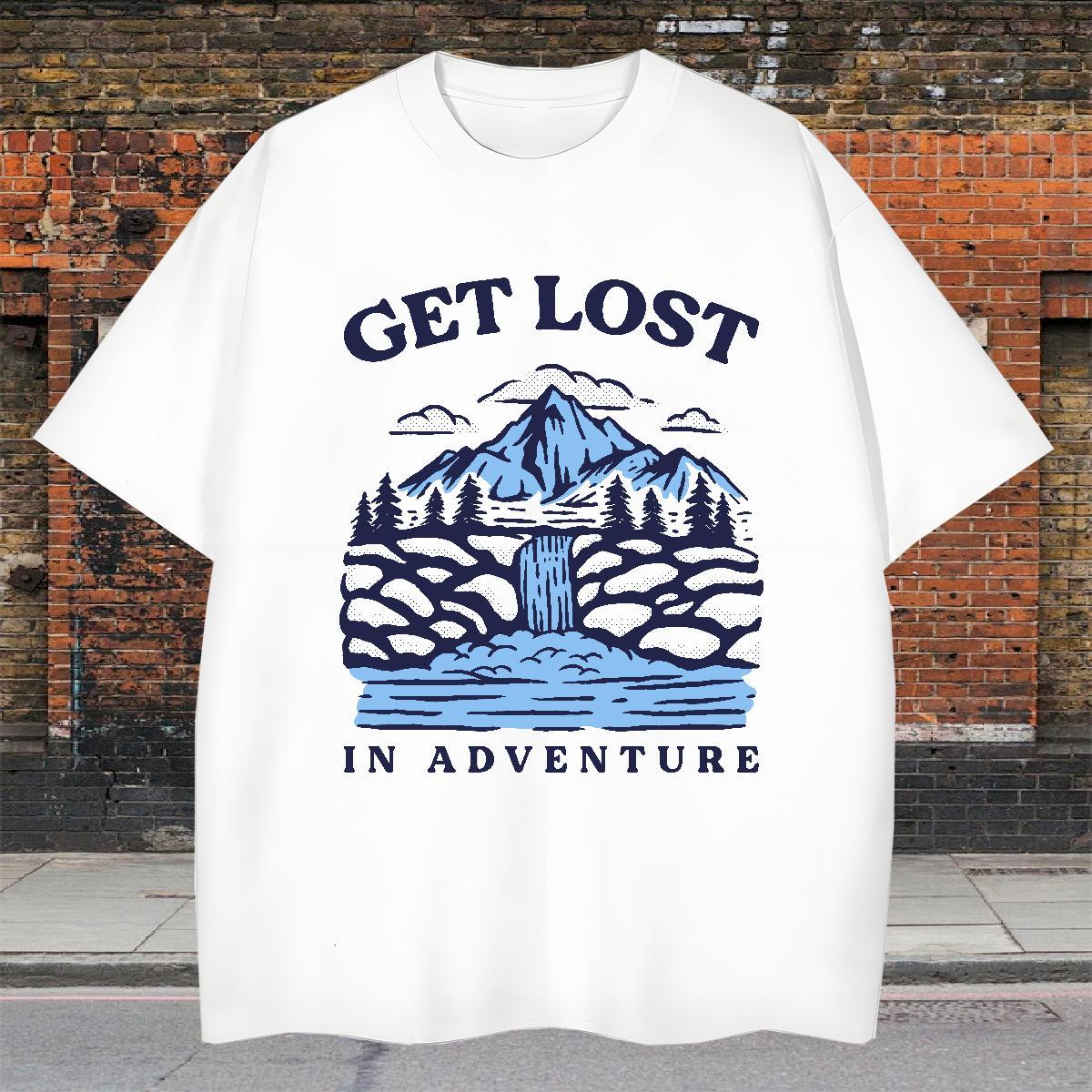 Loose Men Tees 230g Pure Cotton Sports Casual mountains Plus Size Custom O-Neck Short Sleeve Fashion Men T Shirts Polos