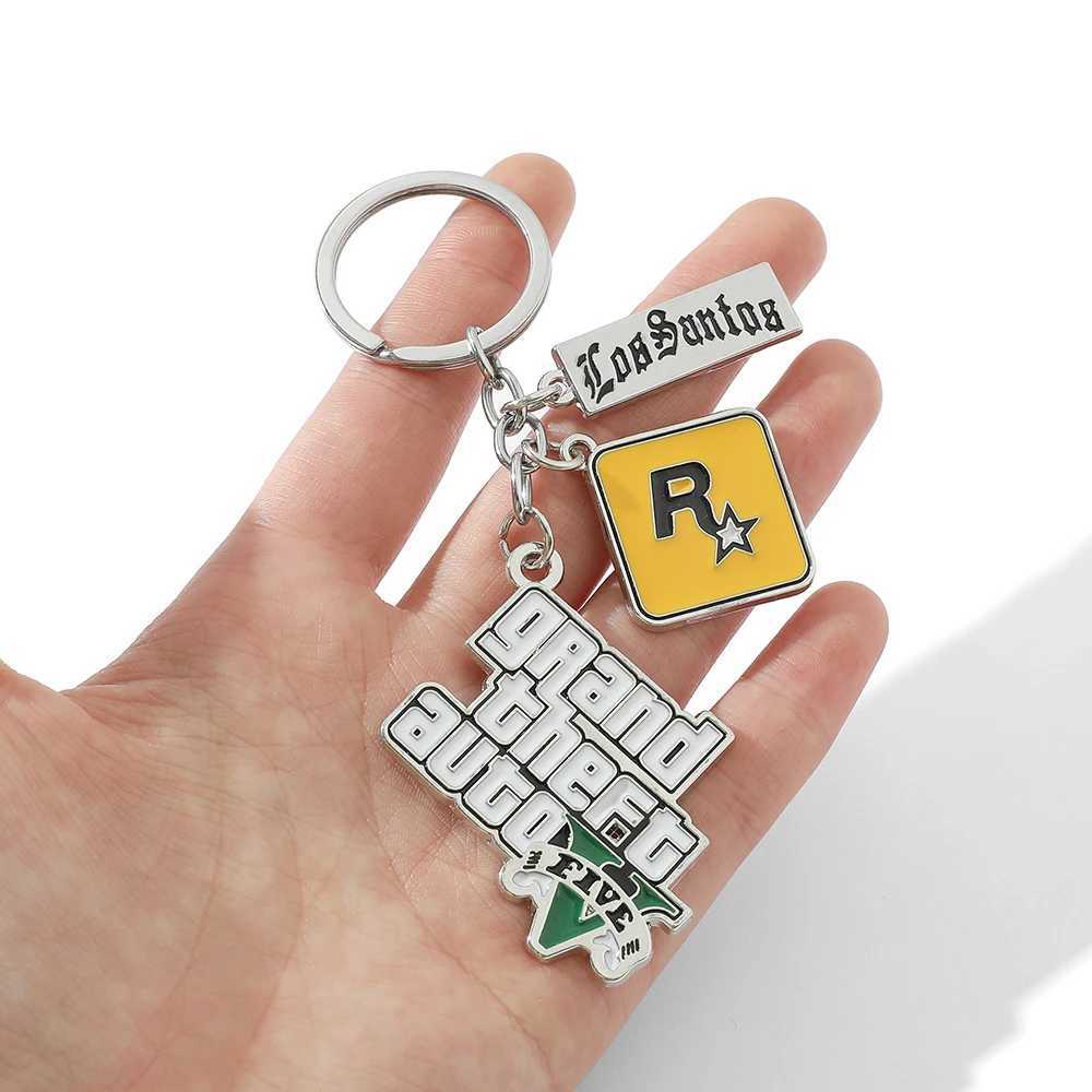 Muti-Pendant Key Holder PS4 Xbox PC Keyfob Game GTA V Grand Theft Auto 5 Keychain For Fans Key Chains Key Ring llaverosL240729