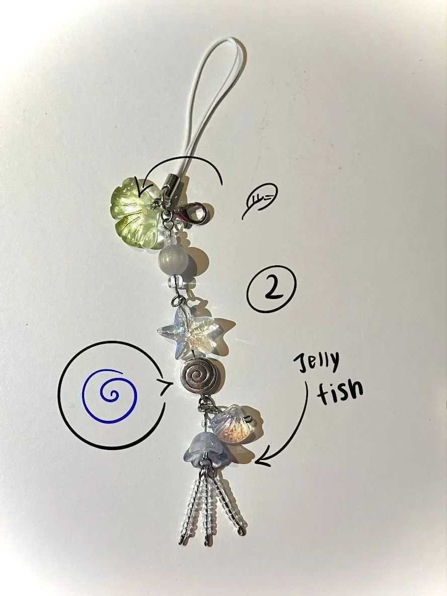 Summer Ocean Style Cute Phone Charm Strap Seashell Jelly Fish Pendant Key Strap Lanyard Girl Woman Bag Keychain Keycord Gift Y2KL240729