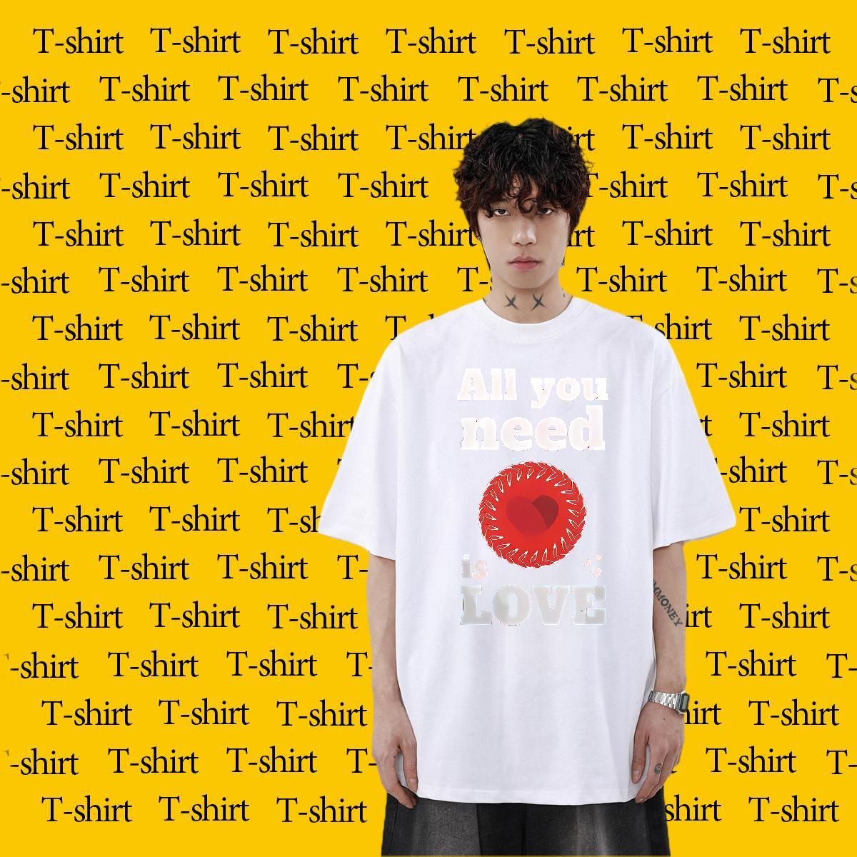 Free Shipping Tshirt for Man Woman 230g 100% Cotton High Street Hip Hop letter DIY Anime Breathable Crew Neck Wholesale Man T Shirts Tops Tees
