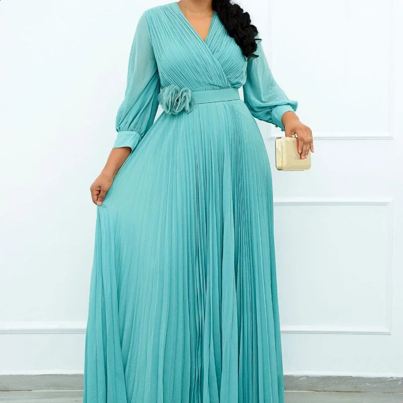 Robe Africaine Long Sleeve Dresses For Women Elegant Wedding Gown Muslim Chiffon Abaya Turkish Dubai Kaftan Dress Outfit 240722
