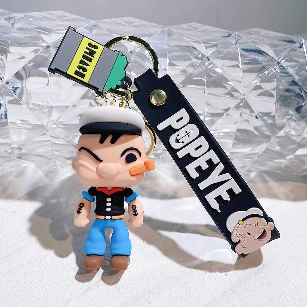 Creativity Popeye The Sailor Keychain Kawaii Doll Anime Figure Popeye Pendant Backpack Car Keyring Accessories Pvc Toys GiftL240729