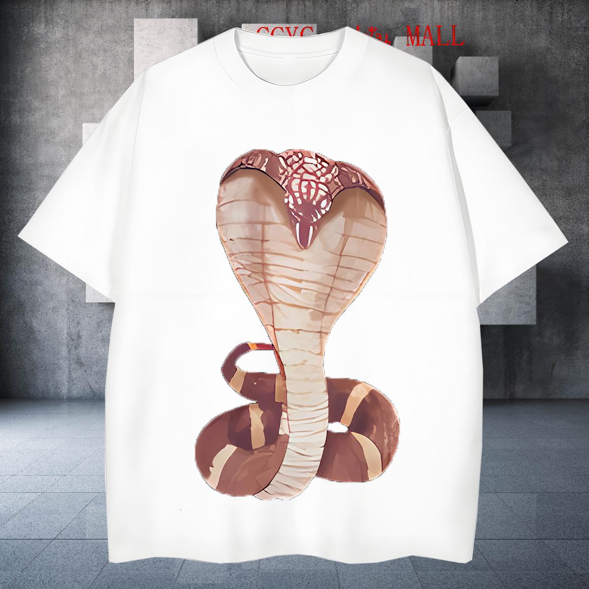 Unisex Men Clothes T-Shirt 100% Cotton 230g Hip Hop Street snake Custom Printed Crew Neck Fashion Casual Man T Shirts Polos