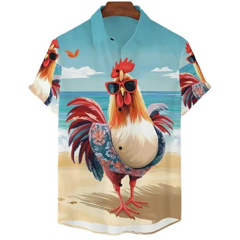 Interesting chick shaped shirt childrens clothing cute cartoon beach short sleeved fashion 3D printed girls and boys with blonde hairW240729