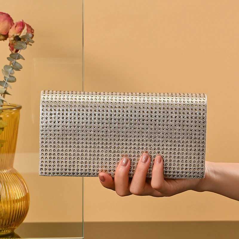 Rhinestone dinner bag fashion for female wholesales evening purse chain luxury envelope evening rhinestone clutch bags for womenXJ240729