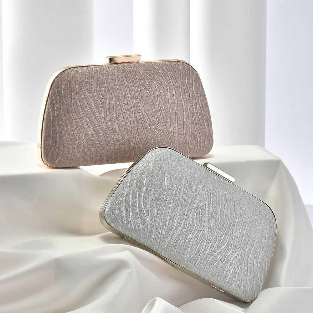 Luxury Patterned Pleated Shiny Evening Gift Bag Party Dinner Wedding Ladies clutch bagXJ240729