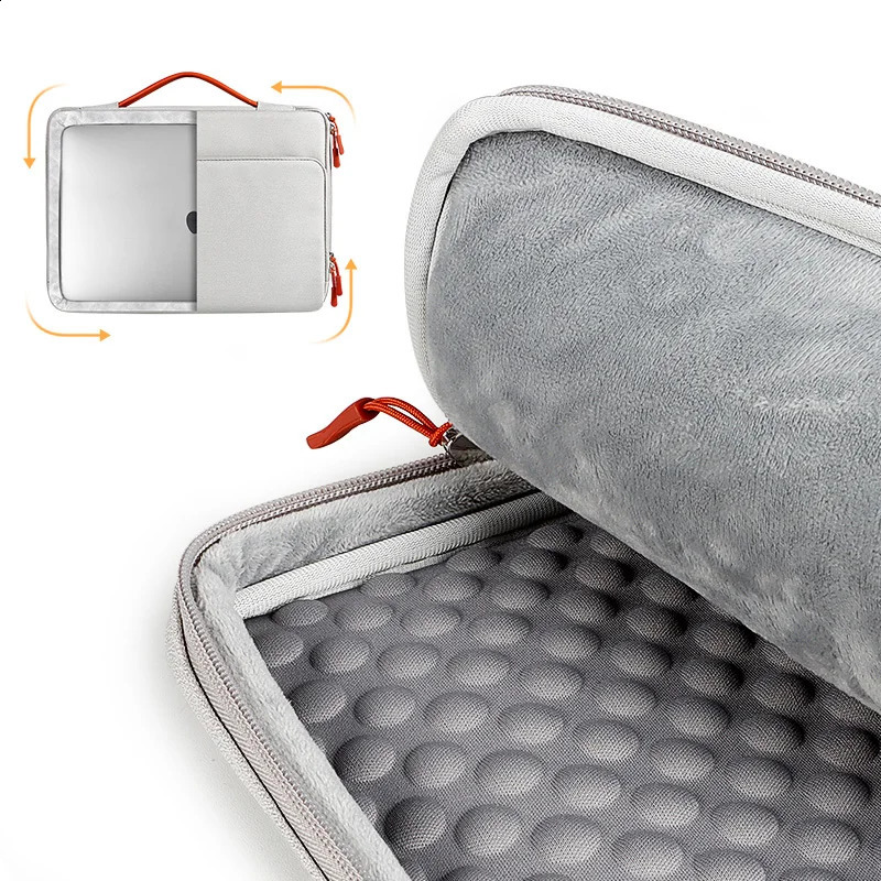 Universal laptop tote bag 13/14/15 inch laptop case suitable for Macbook double zipper laptop tote bag suitable for iPad briefcase 240903