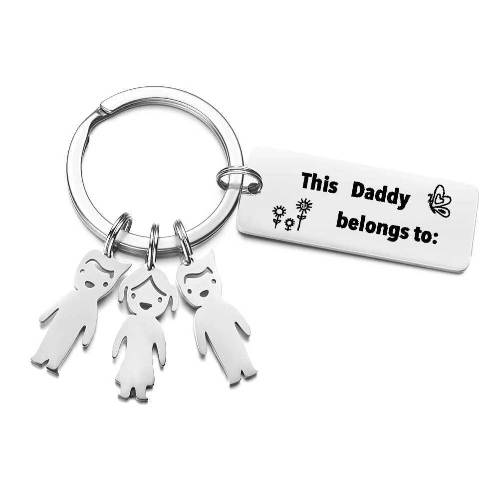 Customized Kids Names KeyRings Stainless Steel Bar Personalized Name Boys Girls Jewelry Charm Children Keychain for Family GiftsL240729