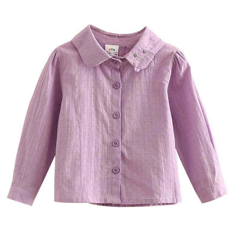 New Spring/Autumn 2024 2 3 4 5 6 7 8 10 Year Cotton Long sleeved Cartoon Embroidered ShirtW240729