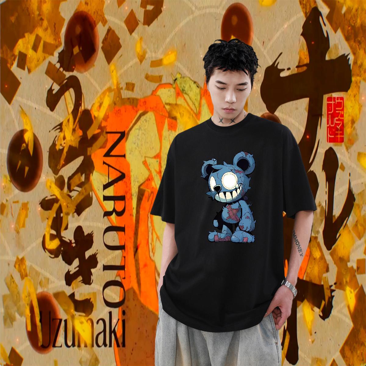 Comfortable Mens Tshirts 230g 100% Cotton Street Wear bear DIY Breathable Classic Casual Mens T Shirts Top Tees