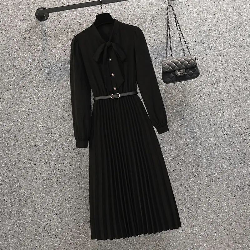Korean Autumn Plaid Splice Knitted Jacket Coat Long Sleeve Pleated Dress Two Piece Elegant Womens Skirt Set 240729