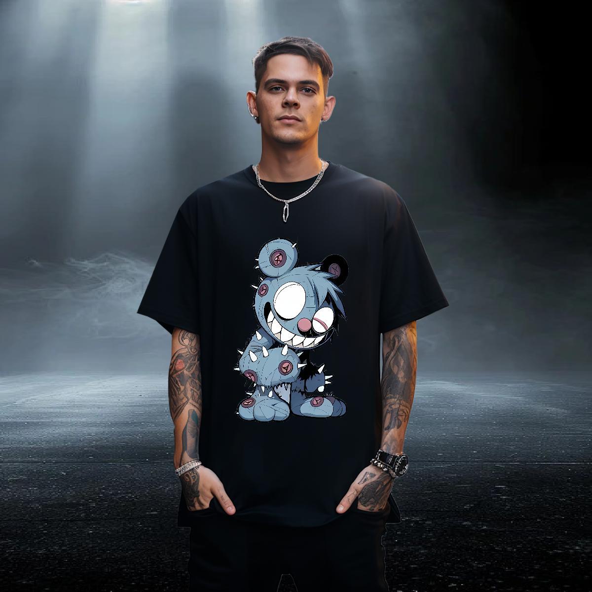 TOP Quality Men Tshirts 100% Cotton 230g Sports Casual bear Custom Printed Breathable Crew Neck Casual New Mens T Shirts Tops Tees