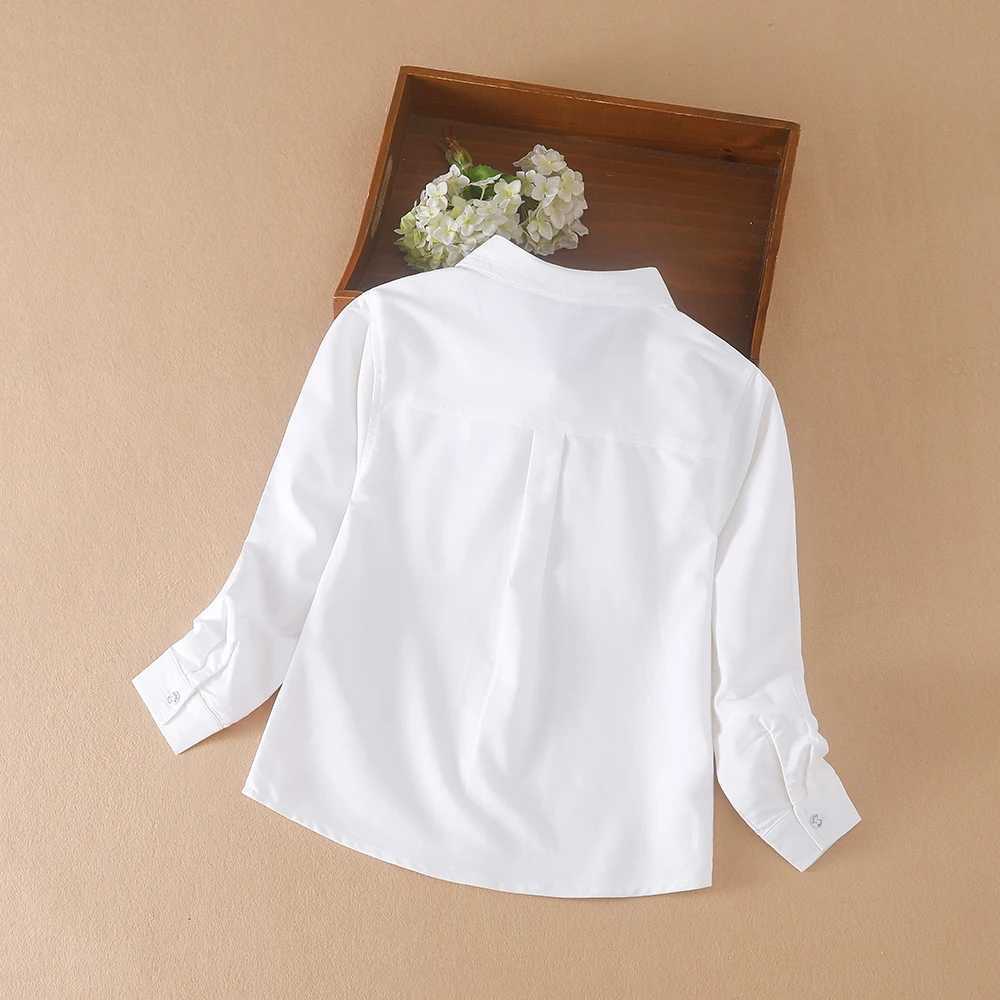 Boys clothing school uniform shirt spring and autumn long sleeved lapel childrens shirtW240729