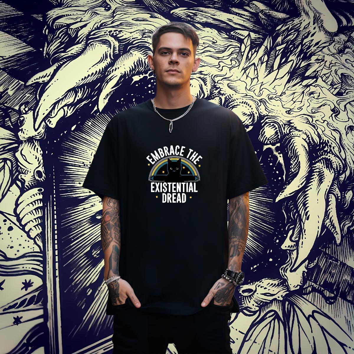 Free Shipping Tshirts 100% Cotton 230g Casual Beach cat Custom Print Oversized Breathable Short Sleeve New Arrival T-Shirts for Men Polos