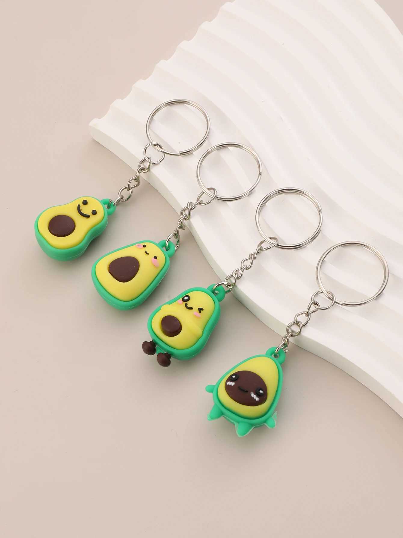 4pcs Avocado Keychain Green Cute Avocado Keychain Friendship Keychain Gift Pendant For Valentines Day BirthdayL240729