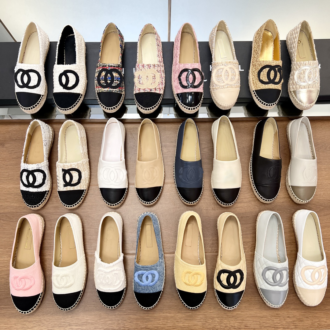 Top quality Woven Espadrilles Women's loafers Designers Luxury Flat Beach Half Fashion Fisherman slip on Summer Canvas Shoes factory footwear Size 35-42 with box