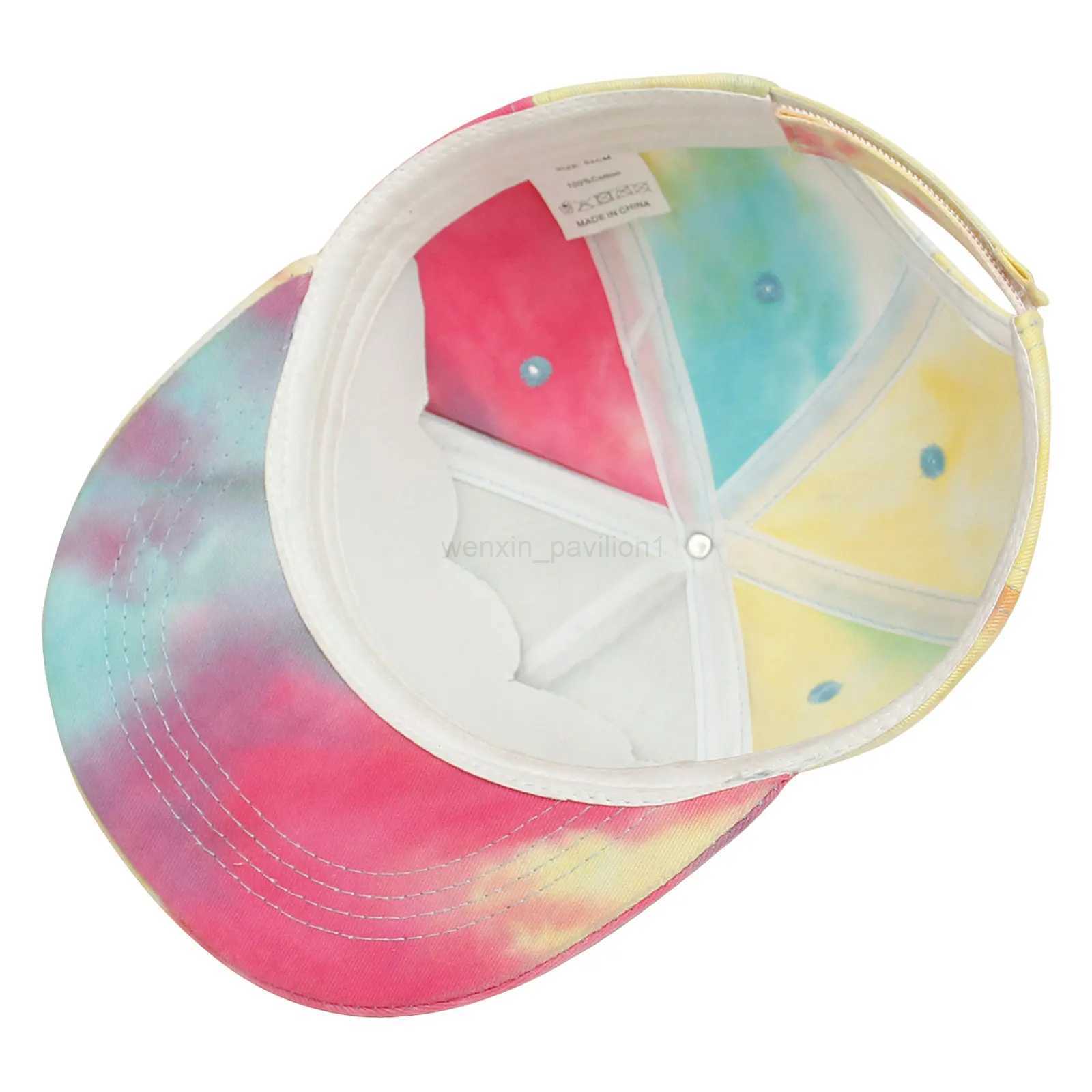 2022 Fashion Children Hip-Hop Hats Kids Boys Girls Solid Color/Tie-Dye Baseball Caps Toddler Outdoor Flat Brim Trend HatsXJ240729