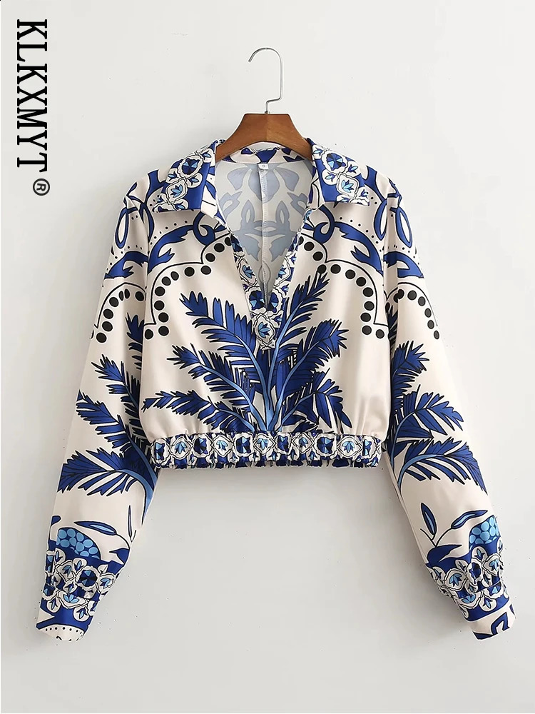 TRAF Women Fashion Print Midi Skirts Set Woman 2 Pieces Suit Female Long Sleeve Blouses Tops Vintage Casual Sets 240729