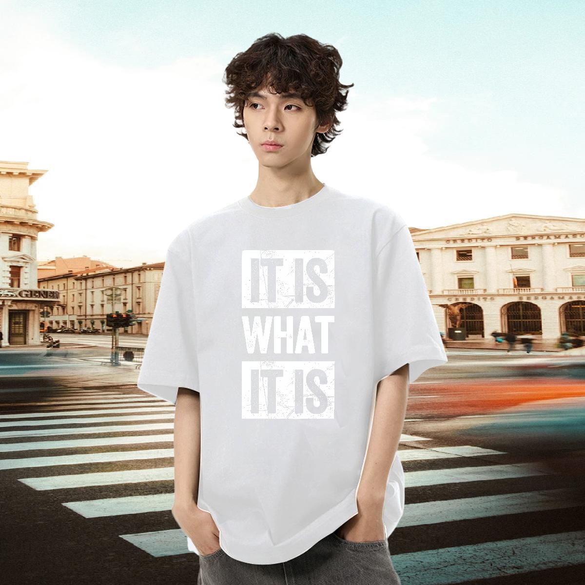 Comfortable Men Tees 230g Cotton Outdoor letter Custom Printed Crew Neck New T Shirts Men Polos