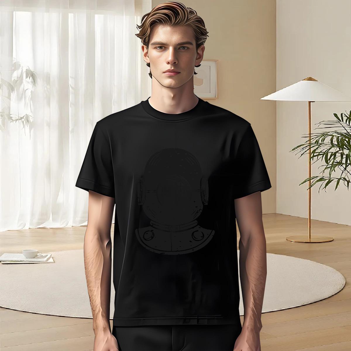 Loose Men Tees 230g Pure Cotton Sports Casual ET Cartoon Print Crew Neck Breathable Custom T-Shirts Tops Shirt