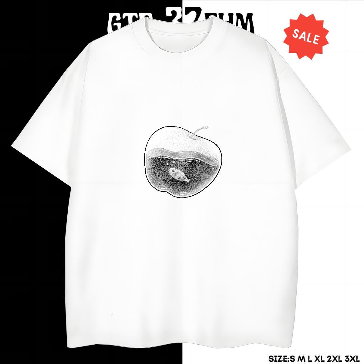 Cool Couples T Shirts 230g 100% Cotton Casual fish Floral Print Breathable Soft Classic Mens T Shirts Wear