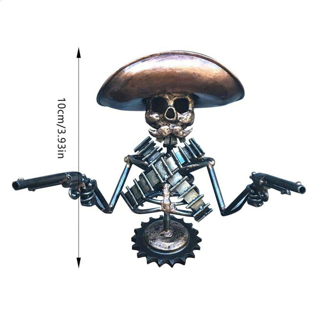 Cowboy Skull Gunner Hood Ornament Resin Sculpture Ornament Halloween Horror Atmosphere Props Holiday Gift Car Hood Decoration 240729 - view 7