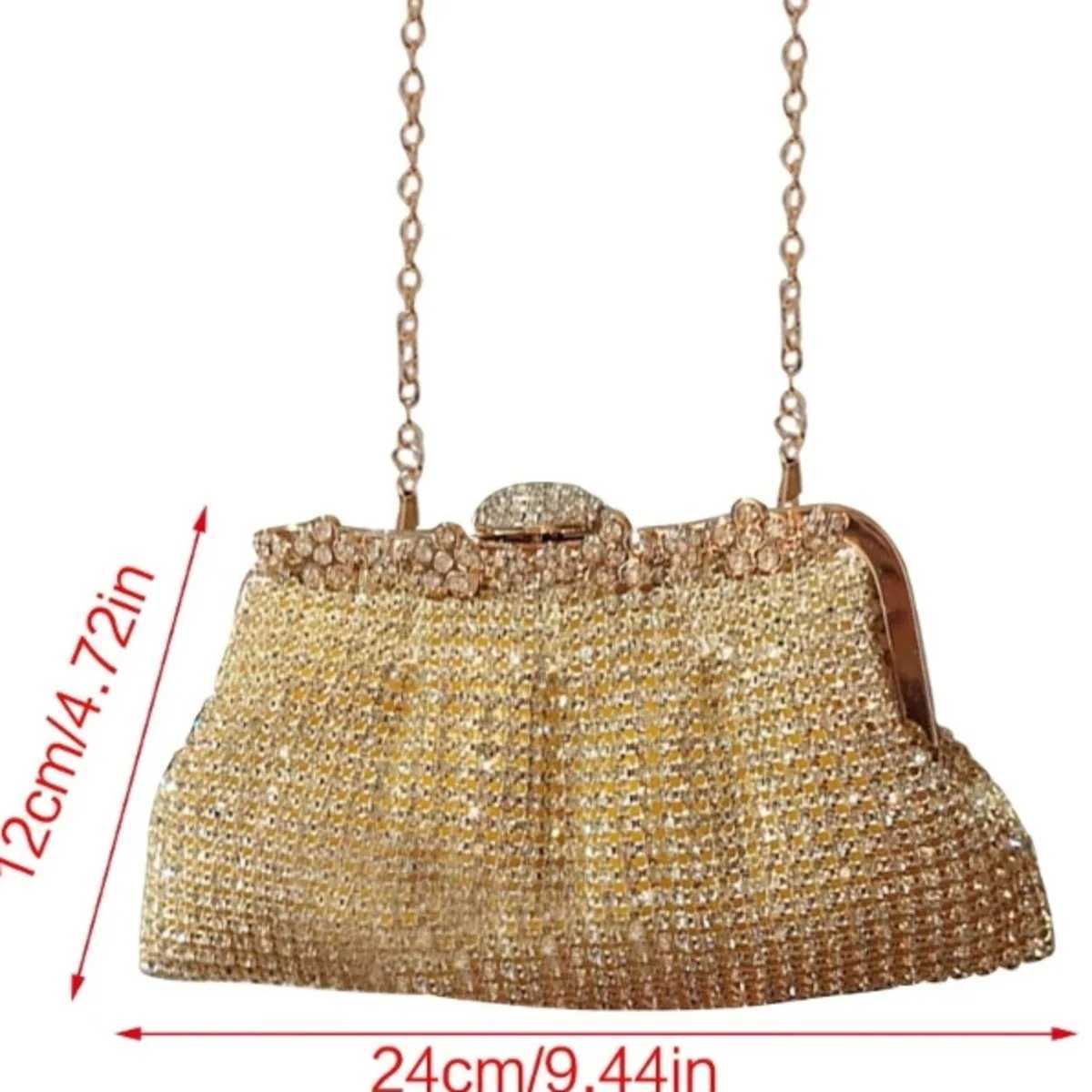 Women Luxury Rhinestone Evening Clutch Bag Detachable Chain Wedding Purse Prom Banquet Handbag Female Elegant Party Shoulder BagXJ240729