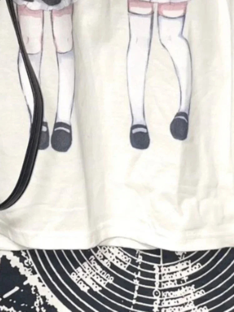 Fairy Grunge Tshirt Women Y2k Aesthetic Long Sleeve Kawaii Tee Shirts Gothic Letter Cartoon Print Loose Graphic Harajuku Tops 240729