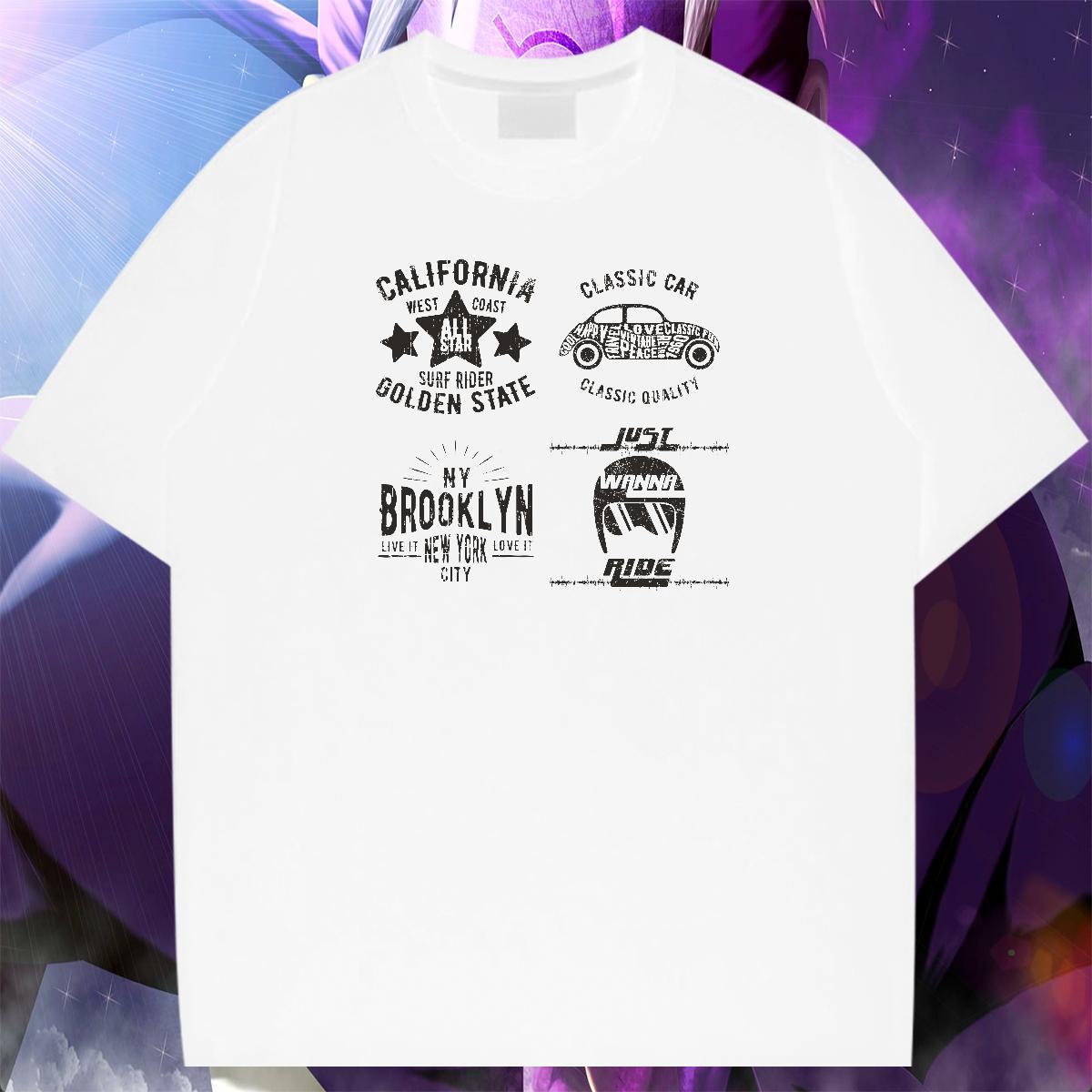 Loose Couples T Shirts 230g 100% Cotton Street Casual letter Custom Printing Breathable Short Sleeve Fashion New Mens T Shirts Tees