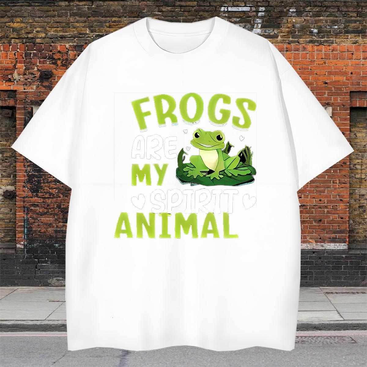 Cool Design Men Tshirts 230g Pure Cotton Anime Printing Street Frog DIY Crew Neck Fashion Design T-Shirts Clothes