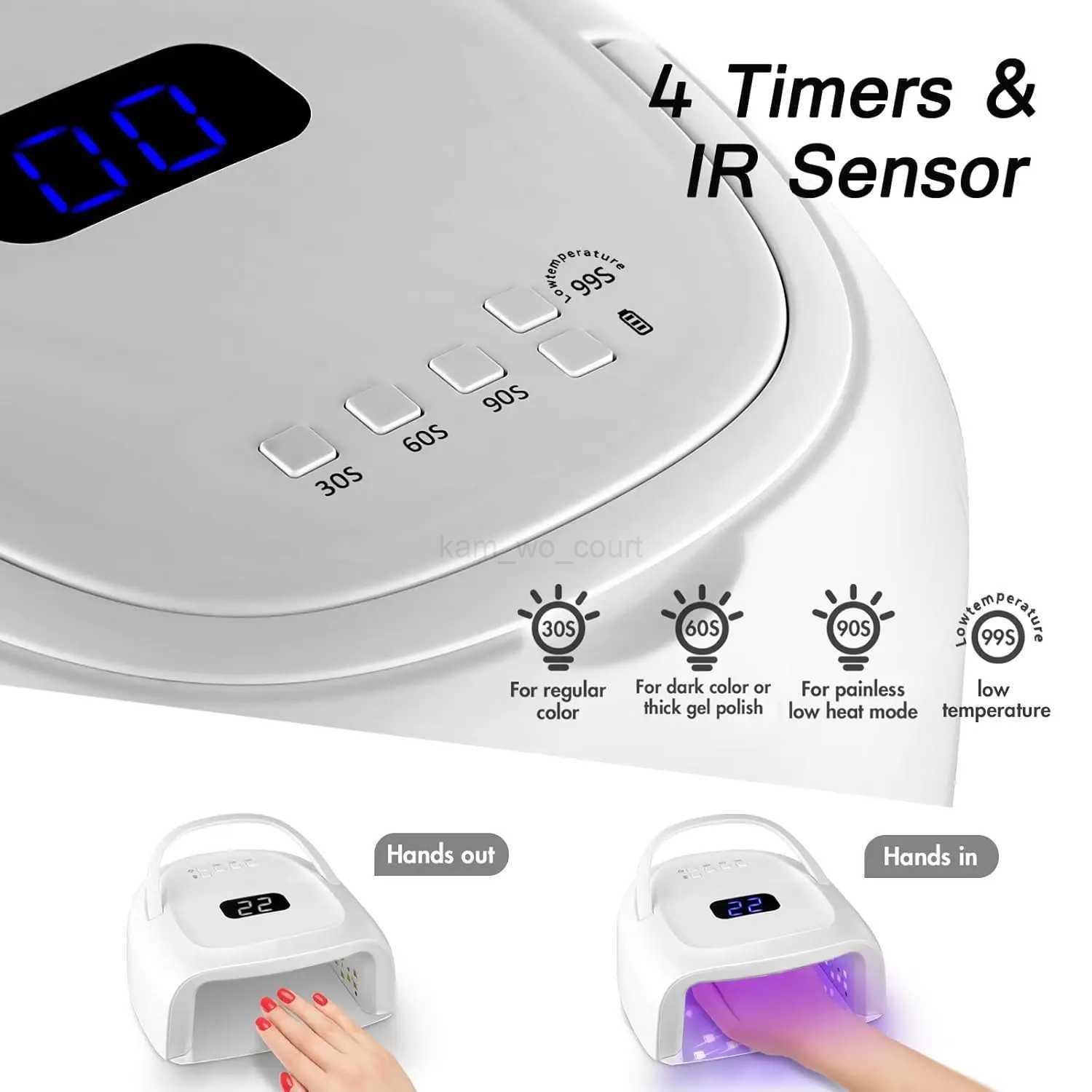 60W Rechargeable UV Nail Lamp Faster Wireless Nail Dryer Gel Polish Light 42 Beads Handle Professional Curing Lamp ForM240729