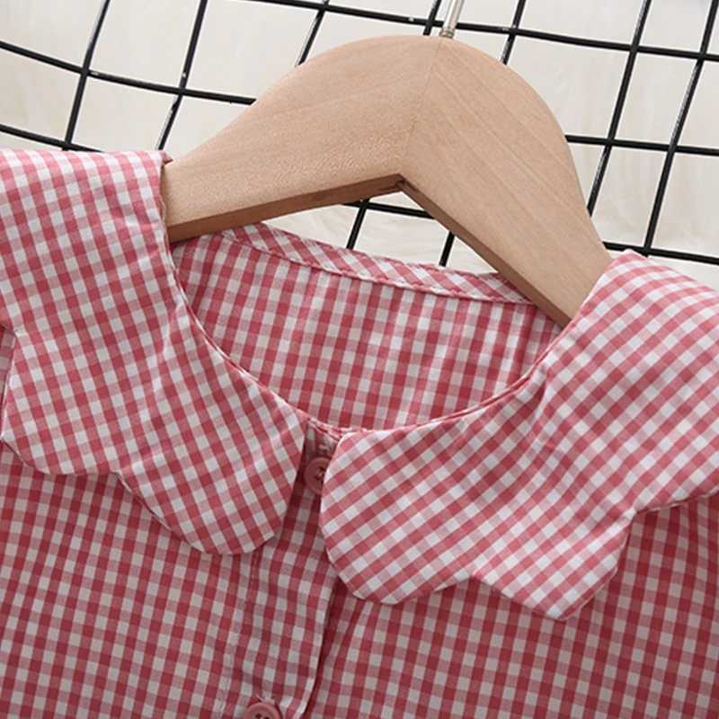 Teenage shirt girl blonde school uniform spring long sleeved cotton dress childrens clothing childrens top 8 10 12 years oldW240729