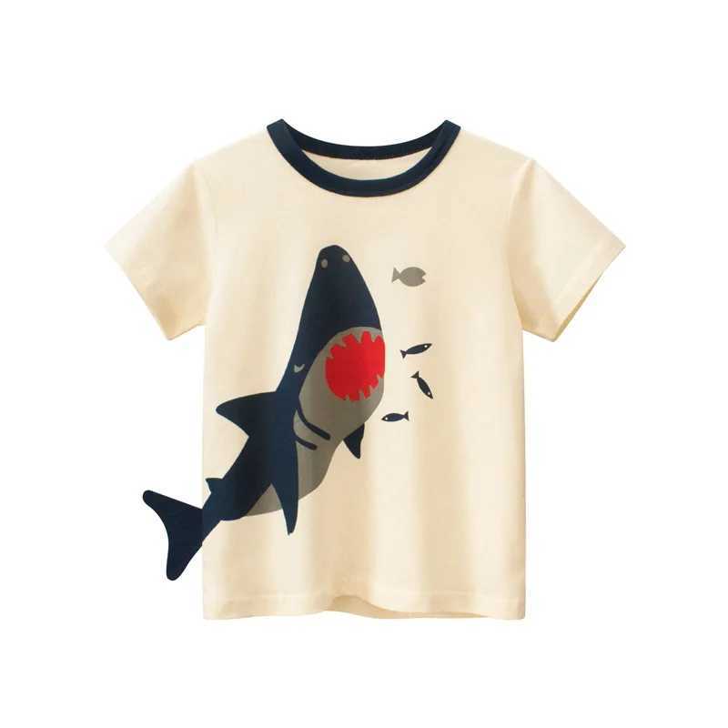 T-shirts 2-8T Cotton Kid Tshirt Summer Toddler Boys Clothes Short Sleeve Infant Top Short Sleeve Cute Basic Tee Childrens OutfitsL24729