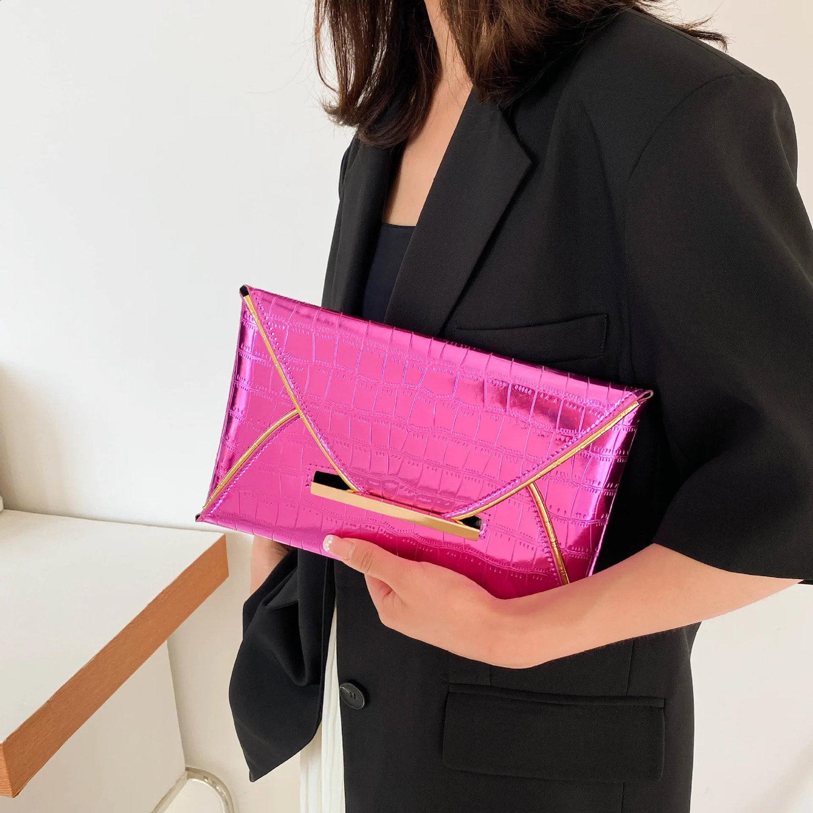 Fashion Stone Pattern Women Handbags PU Leather Ladies Envelope Bag Clutches Evening Bag Trend Female Day Clutch Purse Wallet 240729