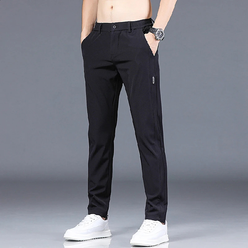 Spring and Autumn Mens Golf Slim Fit Pants High Quality Elastic Fashion Trend Versatile Casual Breathable Pants Three Colors 240729