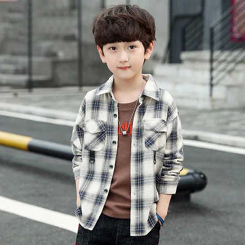 3-13 year old teenagers long sleeved plain shirt boys uniform teenagers top lapel school shirt boys childrens clothingW240729