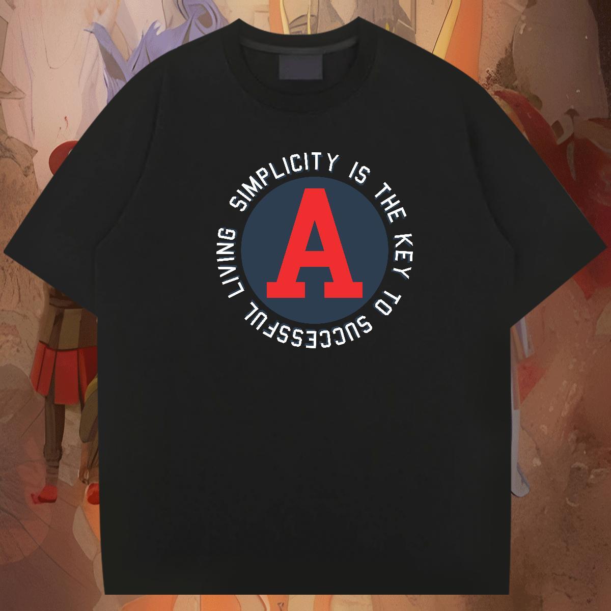Classic Men Clothes T-Shirt 230g 100% Cotton Hip Hop letter Black Oversized Round Neck Short Sleeve DIY Customized Mens T Shirts Tops Shirt