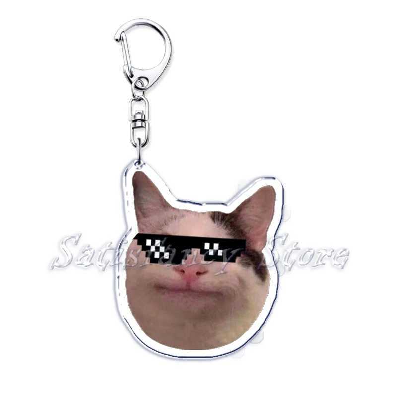 Cute Bread Cat Funny Meme Key Chain Keychains Ring for Accessories Bag Pendant Keyring Jewelry Fans Love GiftsL240729